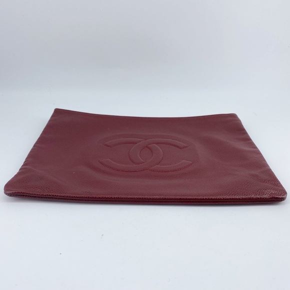 Chanel Red Leather Clutch - Picture 5 of 16